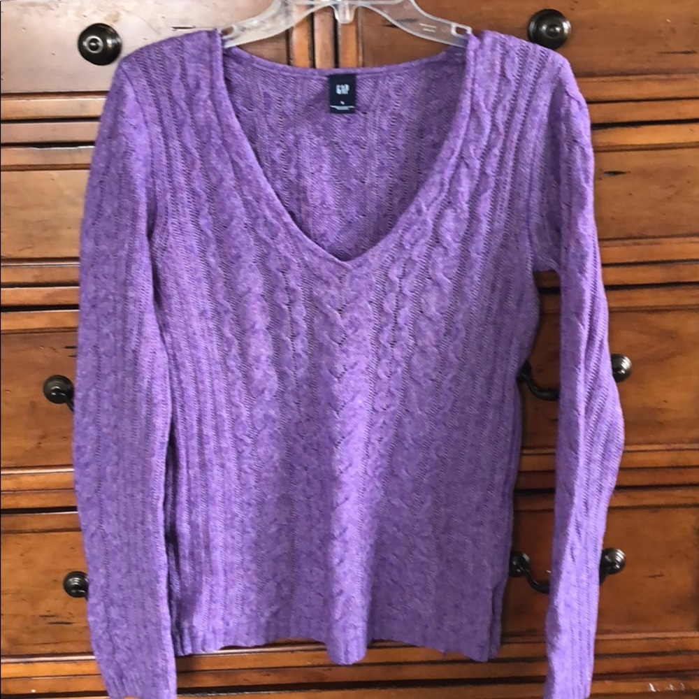 Beautiful cable knit lavender sweater